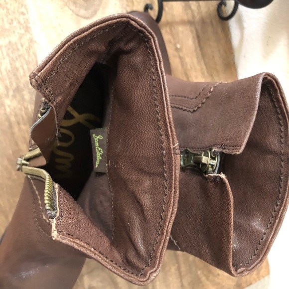 Sam Edelman Louie brown leather fringe booties 7.5 - Picture 7 of 10